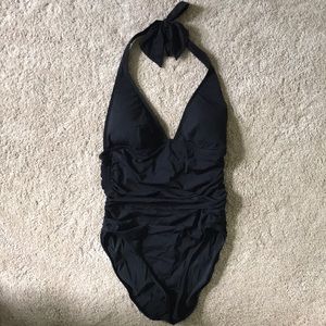 Victoria’s Secret Black rouched one piece swimsuit